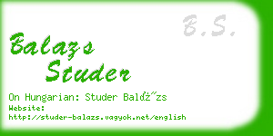 balazs studer business card